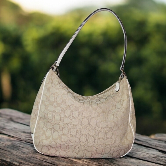 Coach Zip Top Shoulder Bag in Signature Canvas - Picture 2 of 10